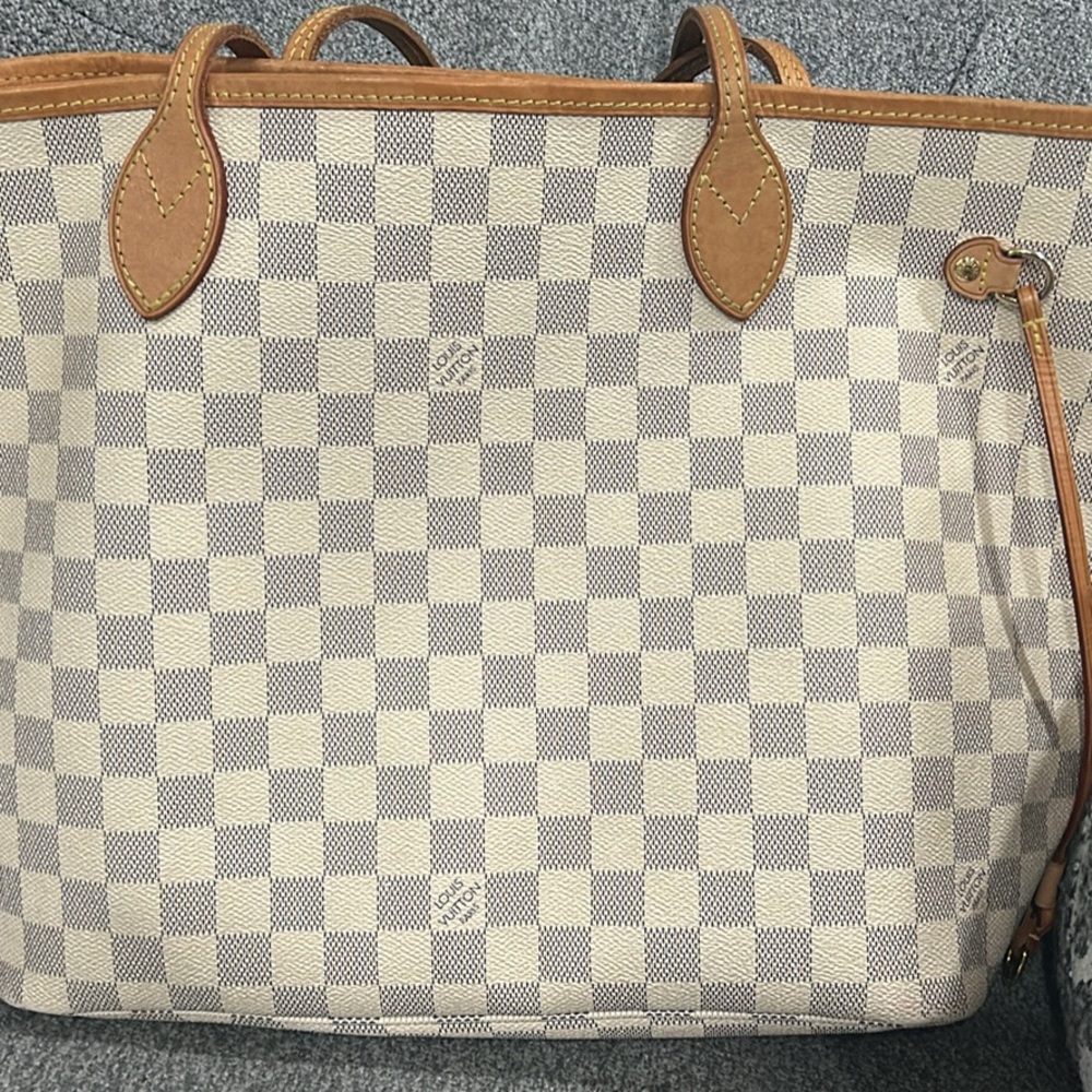 Louis Vuttion Neverfull MM Damier Azure Rose Ballerine